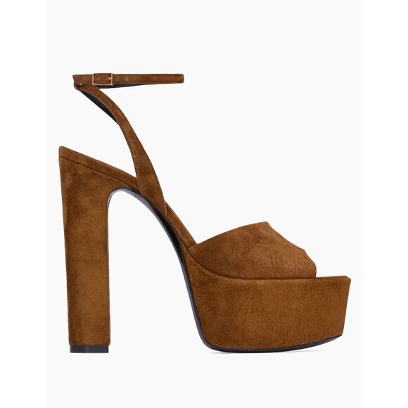 SAINT LAURENT JODIE PLATFORM SANDALS IN SUEDE LAND BNIB 39 - Picture 1 of 11